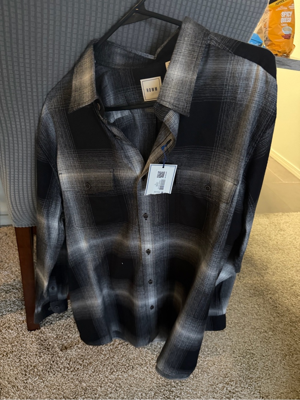 Black & Gray Ombre Plaid Button-Down Shirt
